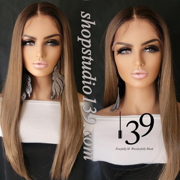 Human hair lace front wig with shifting part